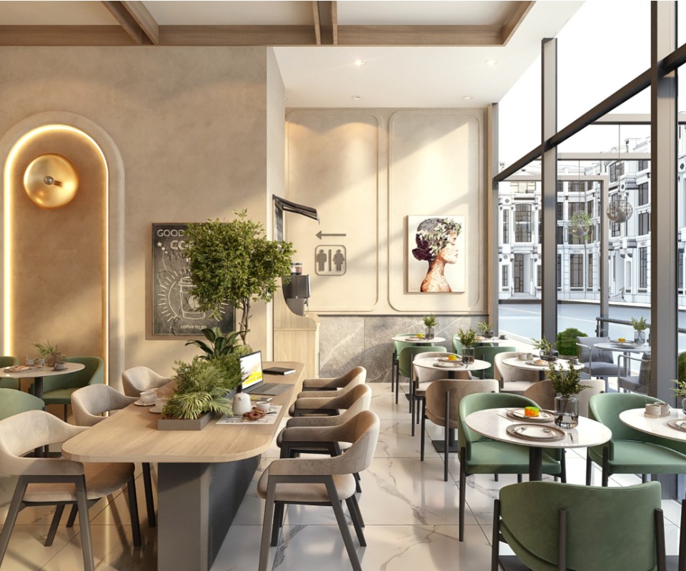 Thiết kế nội thất quán cafe Shophouse Vinhomes Ocean Park - Ảnh 8