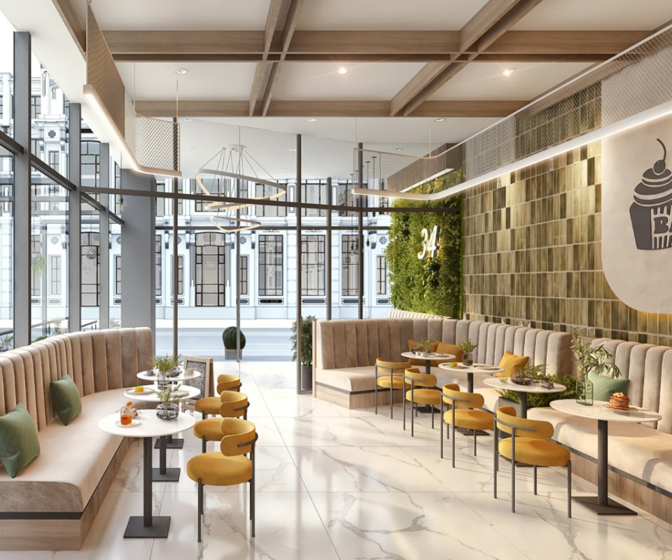 Thiết kế nội thất quán cafe Shophouse Vinhomes Ocean Park - Ảnh 7