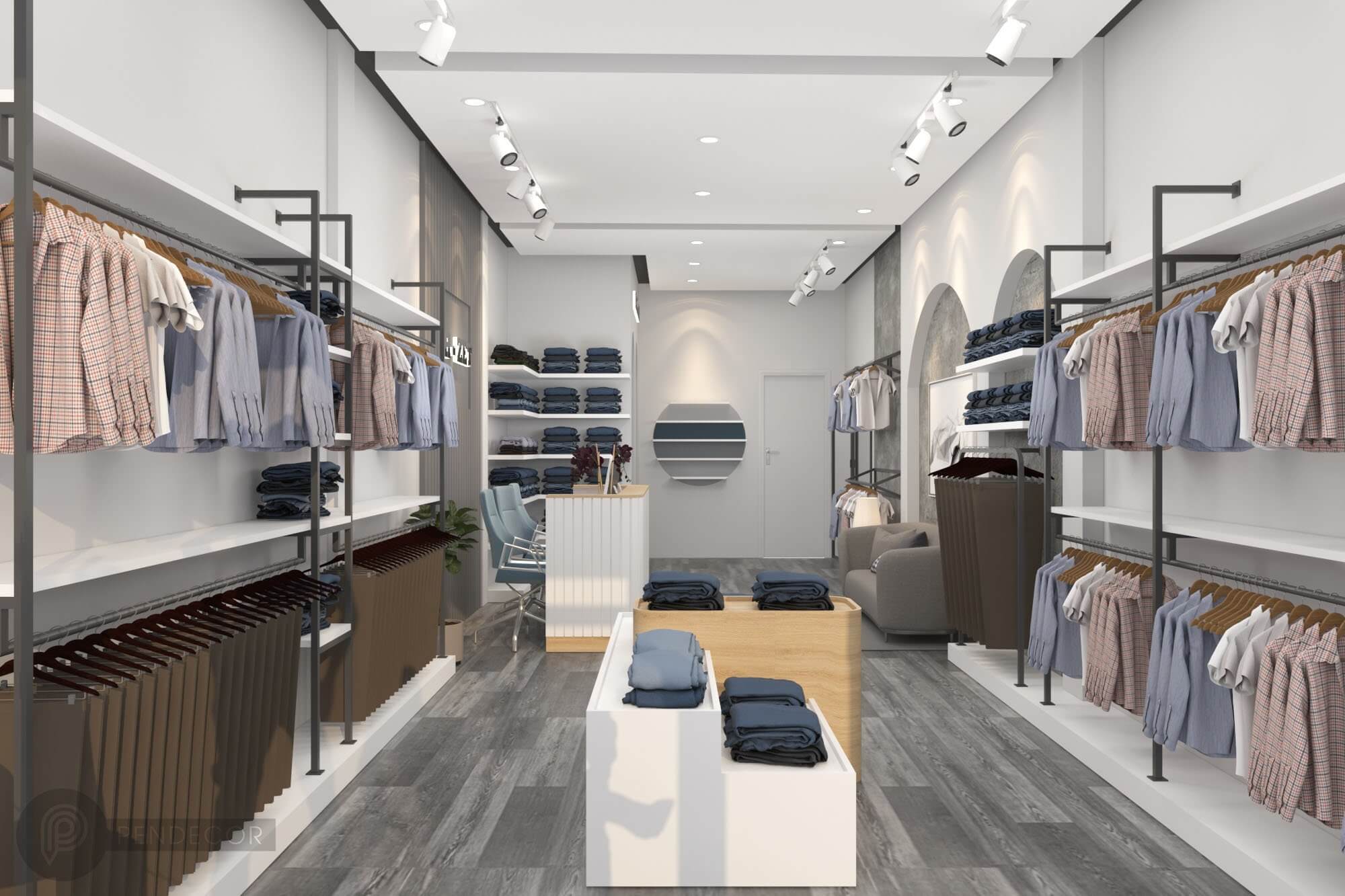 Mẫu thiết kế shop quần áo nam local brand của Anh Quân tại Quận 3, TPHCM