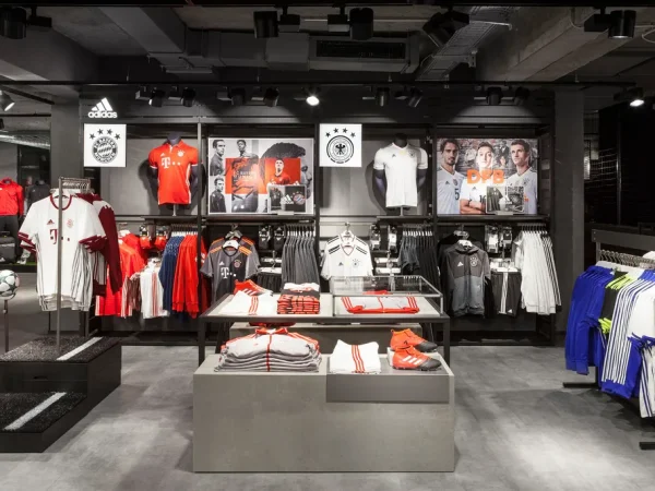 Mẫu thiết kế shop bán quần áo thể thao adidas