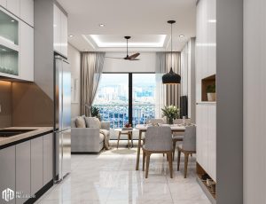 Căn hộ 2 phòng ngủ phong cách hiện đại