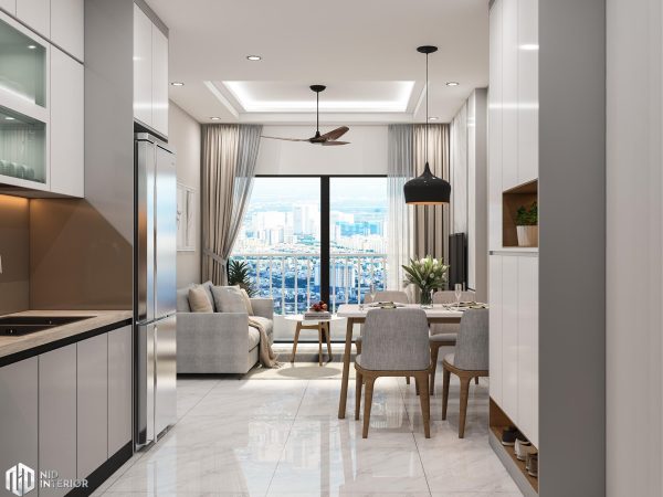 Căn hộ 2 phòng ngủ phong cách hiện đại