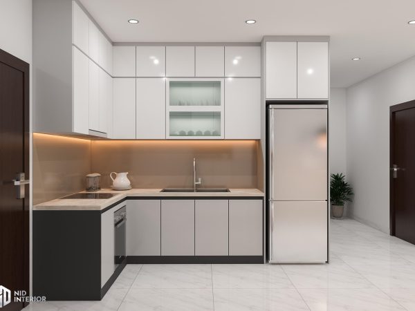 Không gian bếp căn hộ 2 phòng ngủ hiện đại