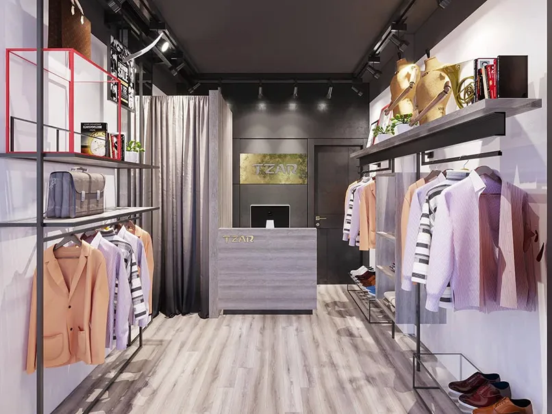 Mẫu showroom quần áo nam phong cách Châu Âu của Anh Hùng tại Quận 9 Mẫu showroom quần áo nam phong cách Châu Âu của Anh Hùng tại Quận 9
