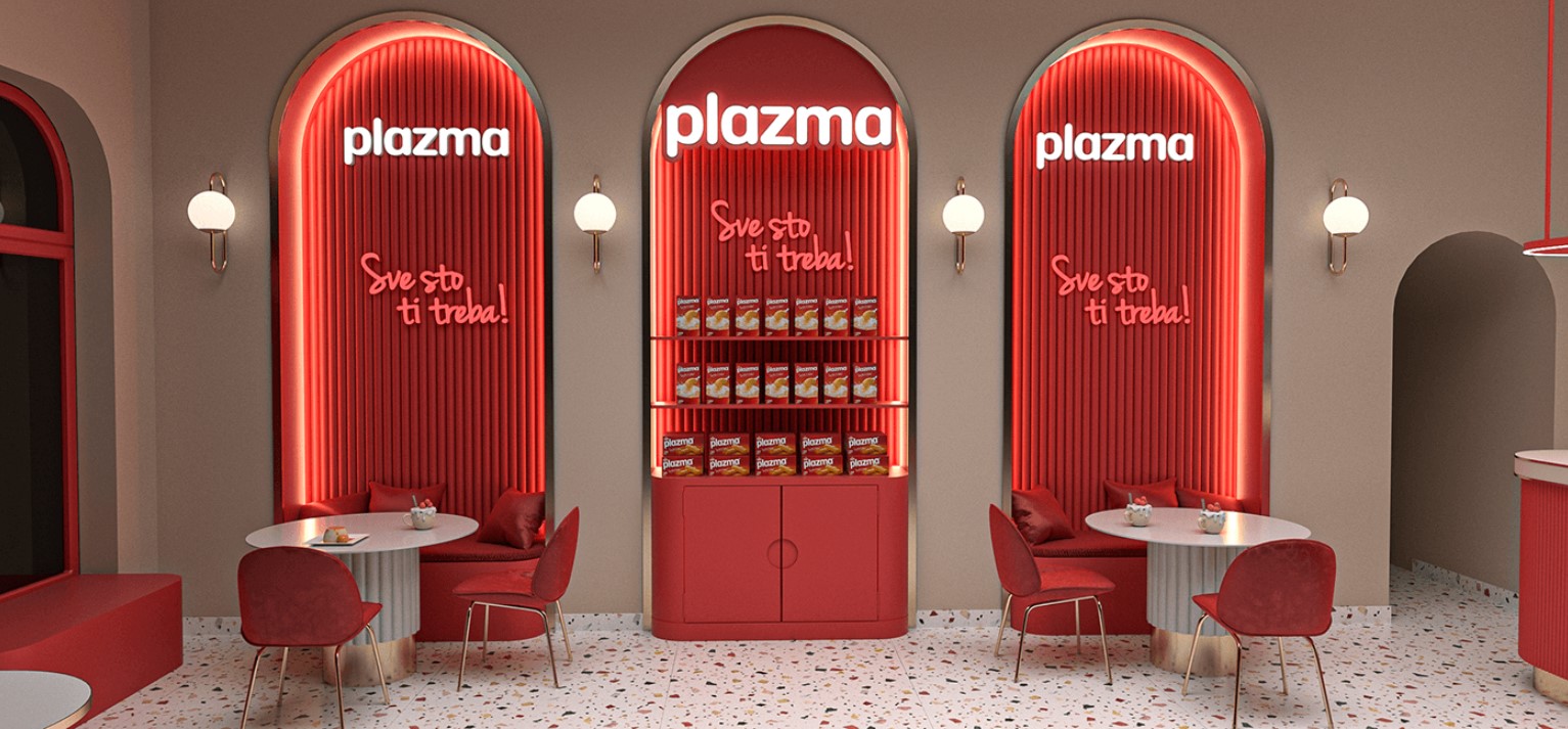 Mẫu thiết kế tiệm bánh Plazma tông đỏ - Ảnh 5