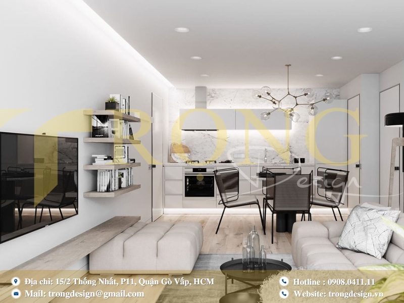 Thiết kế biệt thự tối giản với đường nét đơn giản, không gian tinh tế
