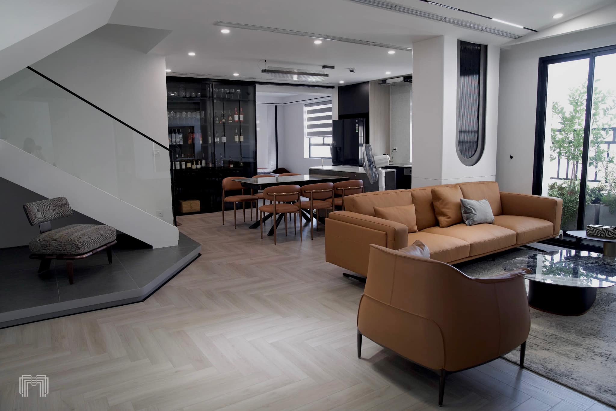 10 Phòng khách căn hộ chung cư đập thông 2 tầng hiện đại tối giản Hà Nội | Trọng Design