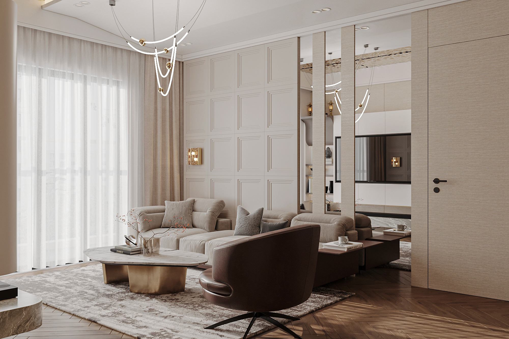 3 Thiết kế thi công phòng khách căn hộ ALNATA Celadon City đẳng cấp hiện đại | Trọng Design