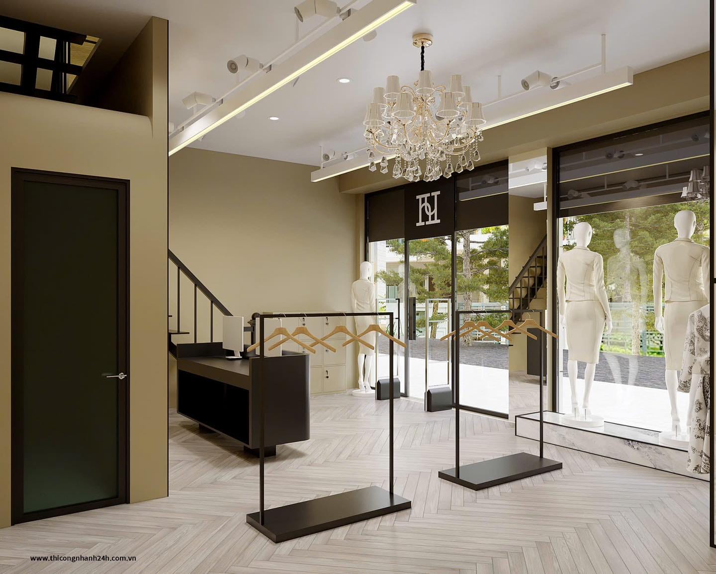 4 Bố trí mặt bằng thiết kế shop thời trang nữ sang trọng cuốn hút quận 1 - Trọng Design