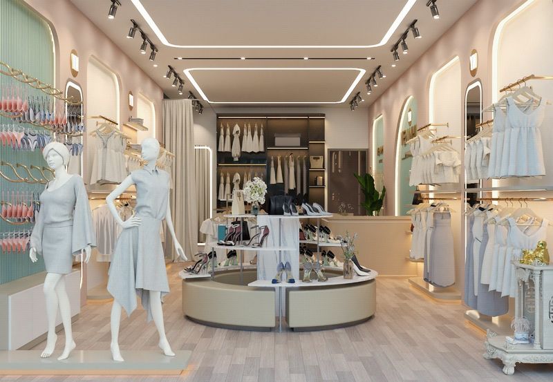Phong cách thiết kế store thời trang sang trọng, quý phái