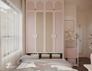 Phòng ngủ cho em bé căn hộ chung cư phong cách Wabi Sabi Bình Chánh - Trọng Design
