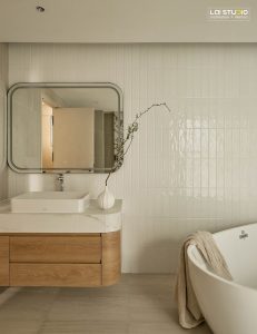 Thiết kế Thi công Phòng vệ sinh chung cư phong cách Wabi Sabi sang trọng - Trọng Design