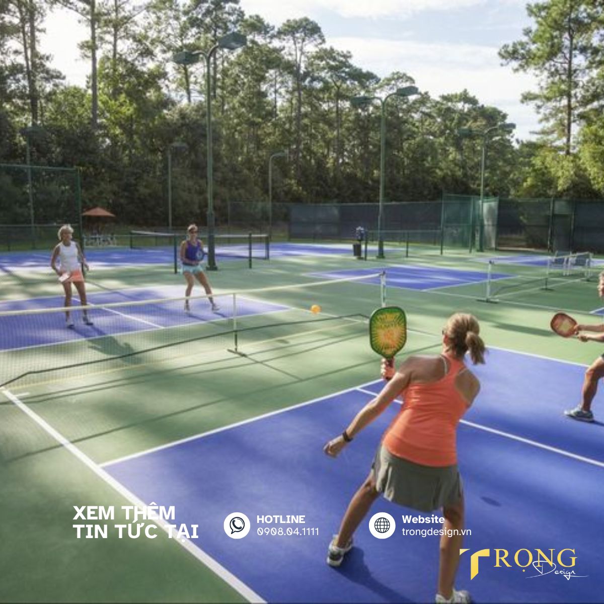Bảng giá thi công sân Pickleball trọn gói _ Trọng Design