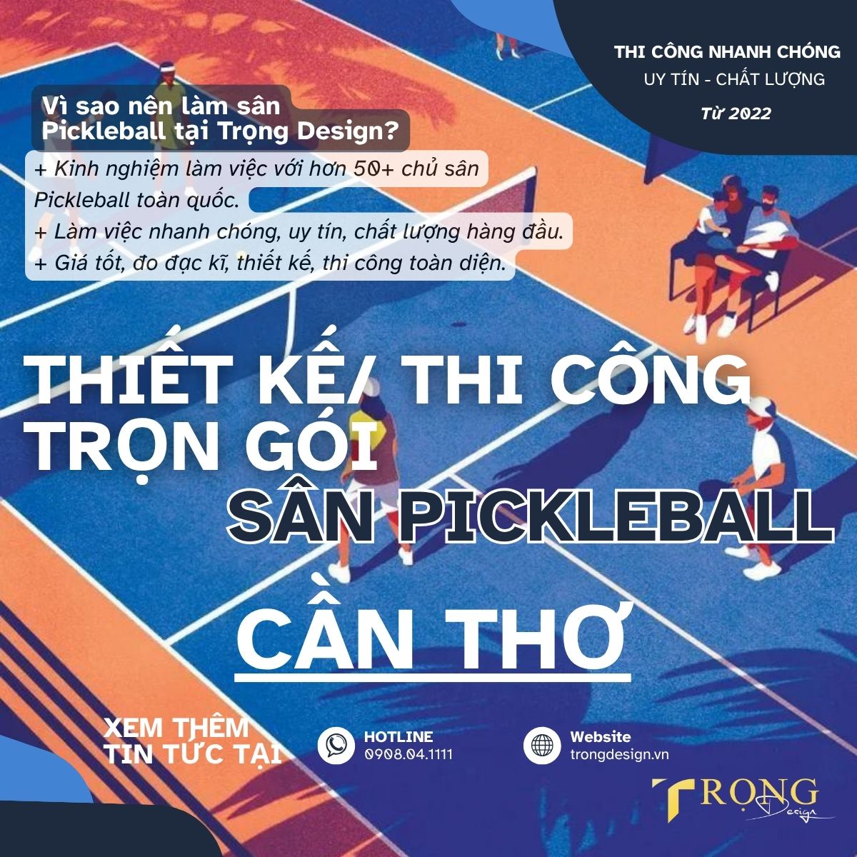 THIẾT KẾ_ THI CÔNG TRỌN GÓI SÂN PICKLEBALL CẦN THƠ _ Trọng Design