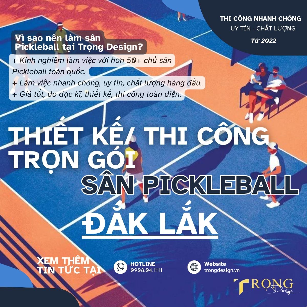 THIẾT KẾ_ THI CÔNG TRỌN GÓI SÂN PICKLEBALL ĐẮK LẮK _ Trọng Design