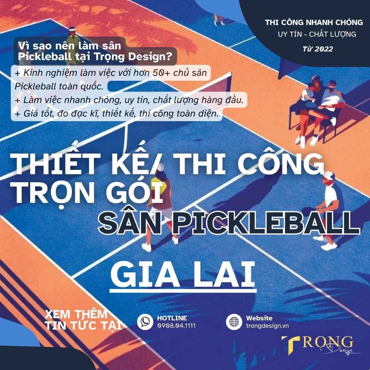 THIẾT KẾ_ THI CÔNG TRỌN GÓI SÂN PICKLEBALL GIA LAI _ Trọng Design