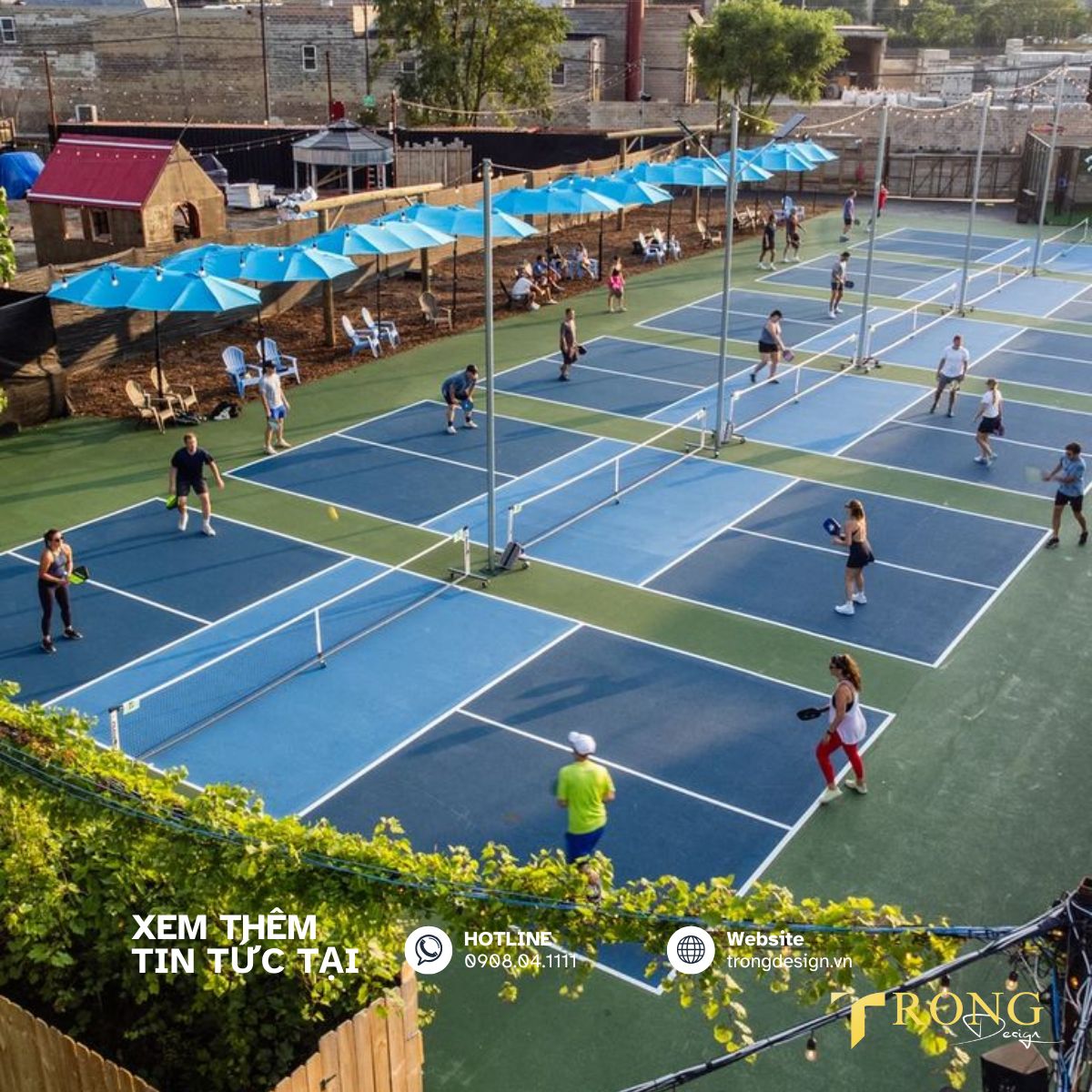 Thi công sân pickleball trọn gói giá rẻ _ Trọng Design