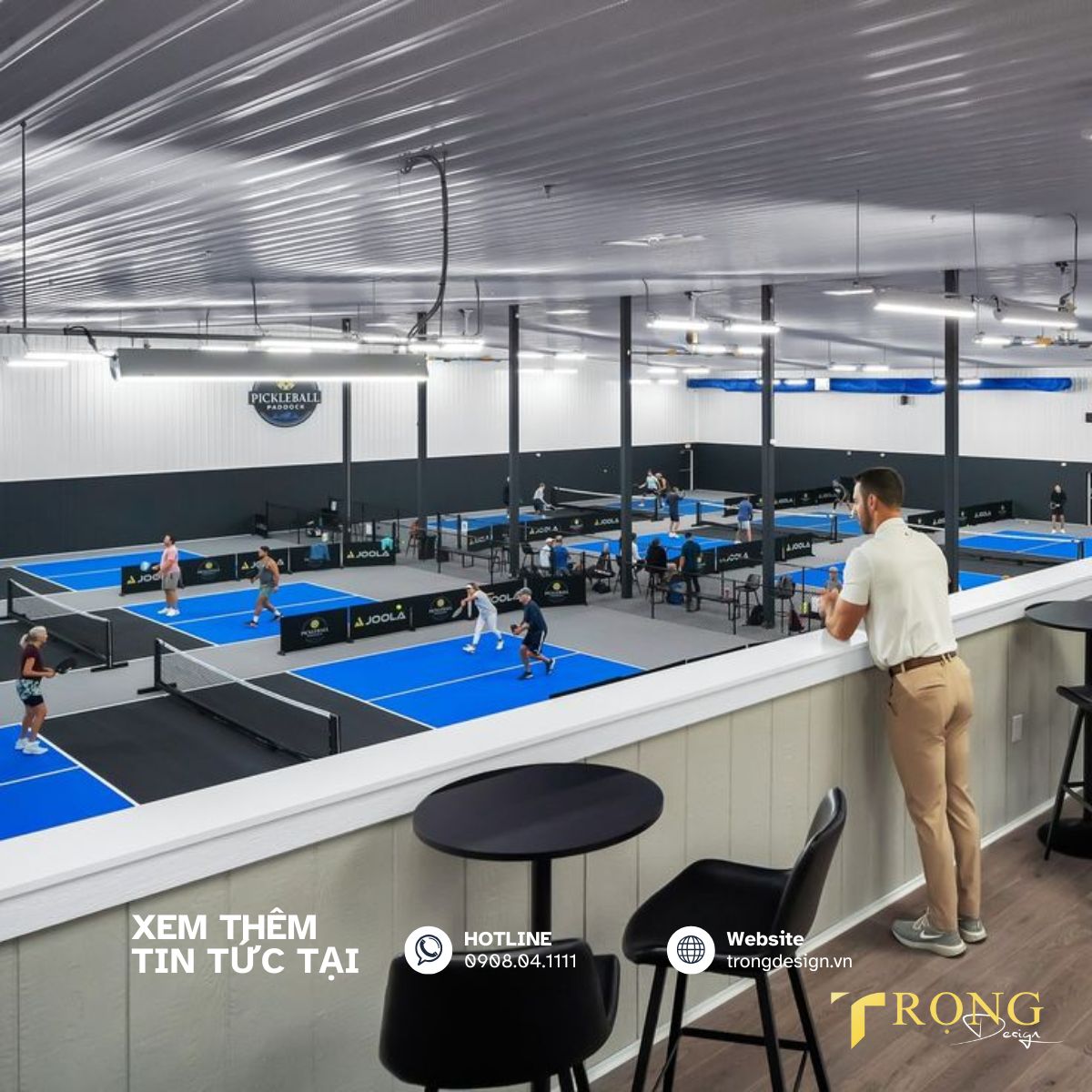 Thi công sân pickleball trong nhà trọn gói giá tốt _ Trọng Design