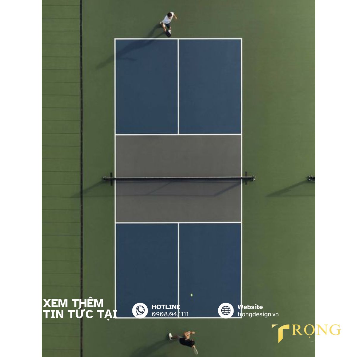 Thiết kế cơ bản 1 sân Pickleball _ Trọng Design