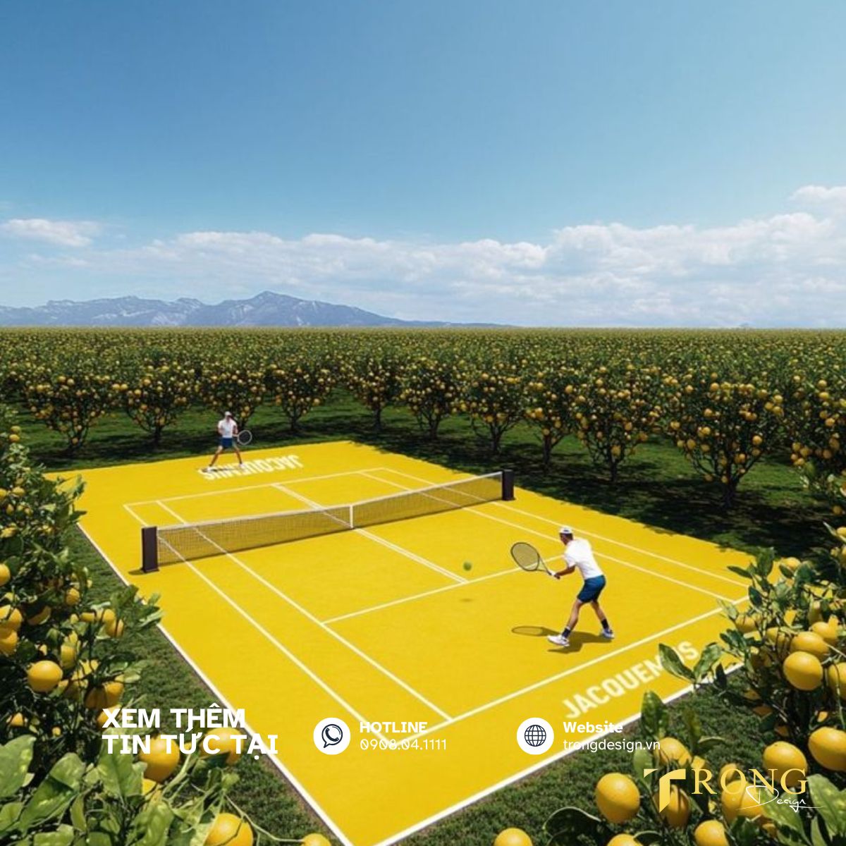 Thiết kế mặt sân Pickleball màu vàng _ Trọng Design