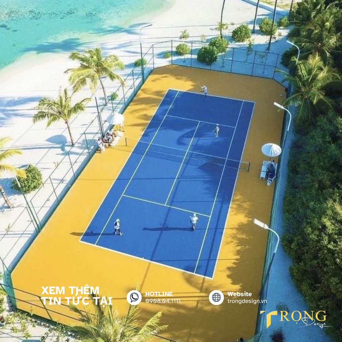 Thiết kế sân pickleball ngoài bãi biển _ Trọng Design