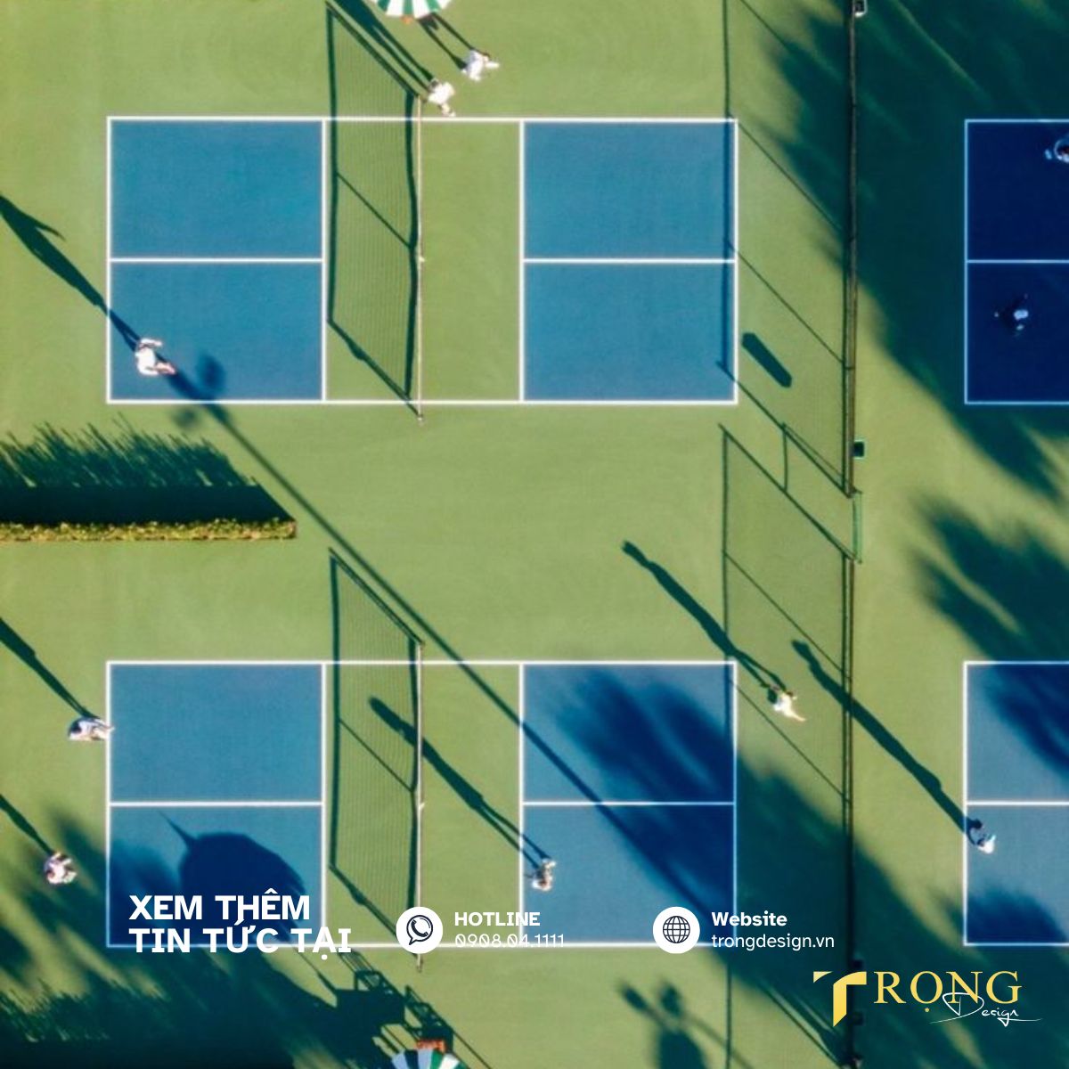 Thiết kế, thi công sân 4x4 Pickleball _ Trọng Design