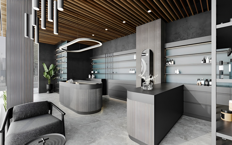 Mẫu cửa hàng nước hoa phong cách tối giản của Chị Thương Mẫu cửa hàng nước hoa phong cách tối giản của Chị Thương