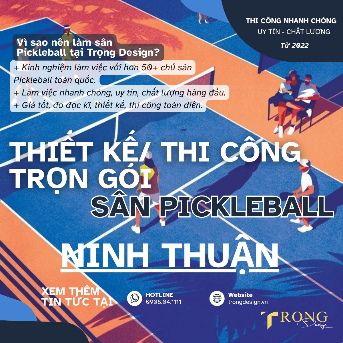 THIẾT KẾ_ THI CÔNG TRỌN GÓI SÂN PICKLEBALL NINH THUẬN _ Trọng Design