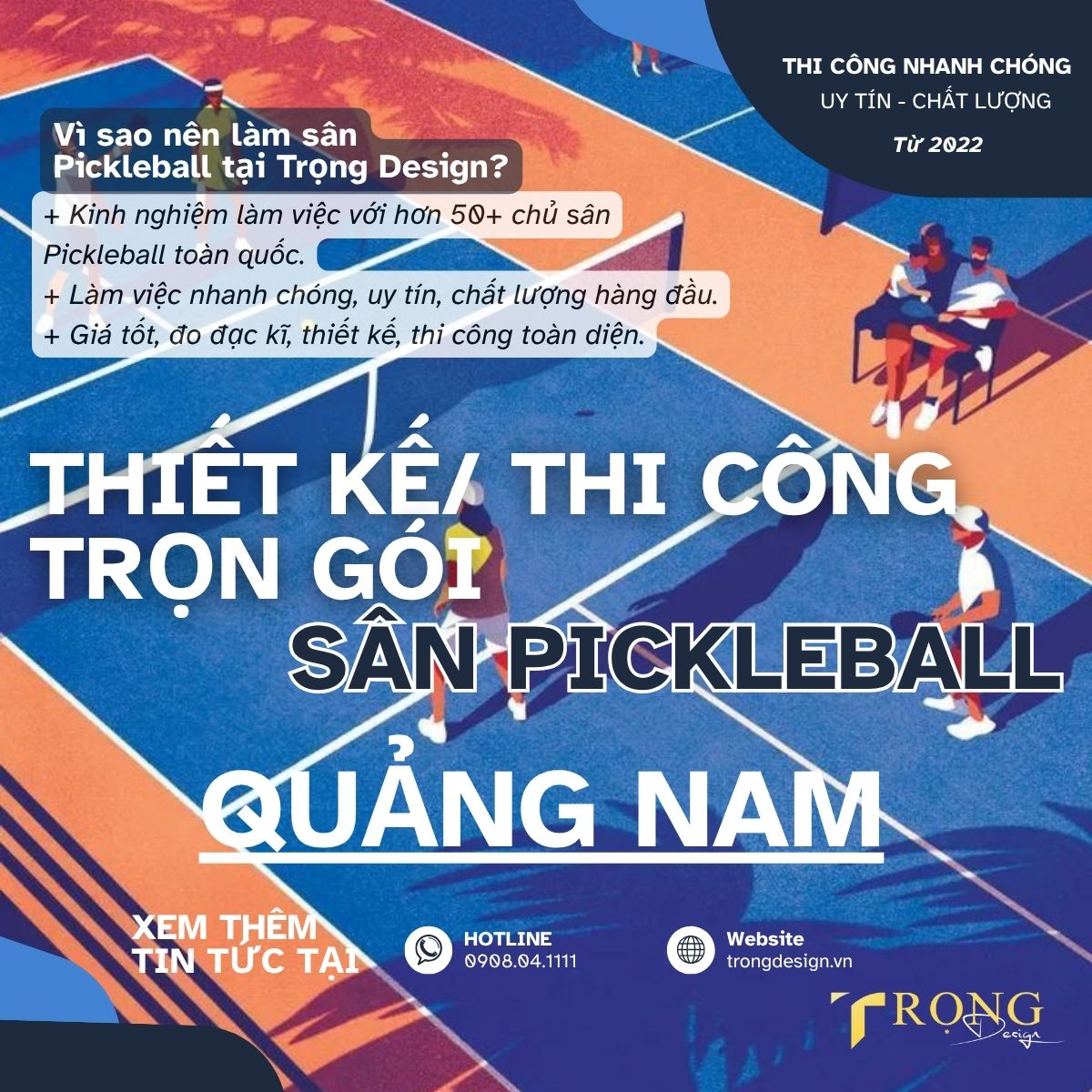 THIẾT KẾ_ THI CÔNG TRỌN GÓI SÂN PICKLEBALL QUẢNG NAM _ Trọng Design