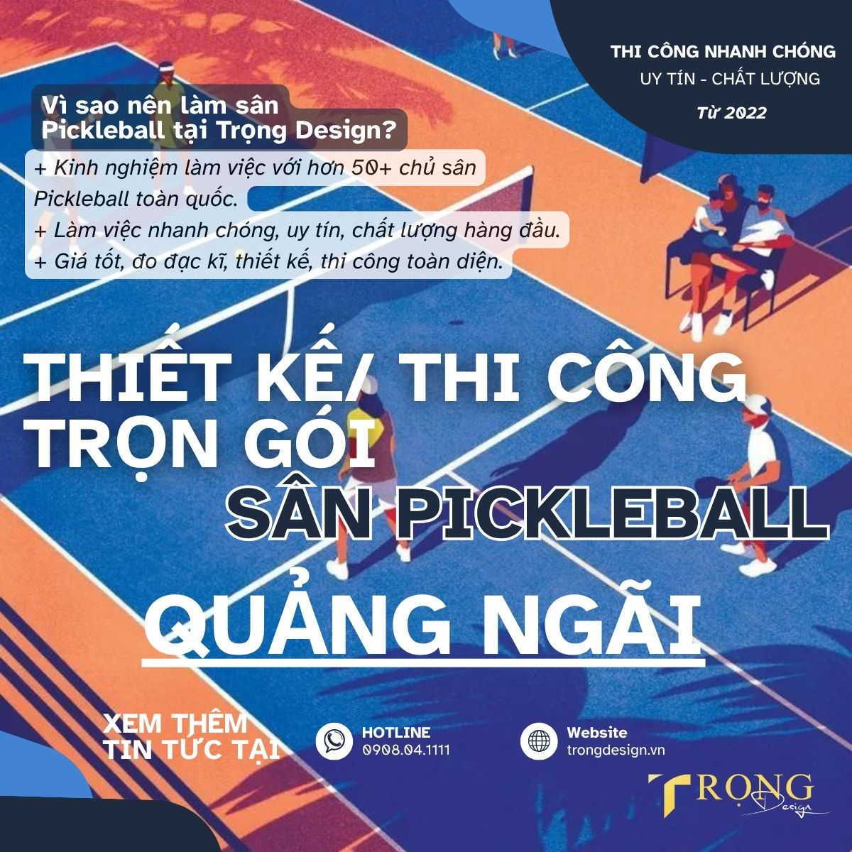 THIẾT KẾ_ THI CÔNG TRỌN GÓI SÂN PICKLEBALL QUẢNG NGÃI _ Trọng Design