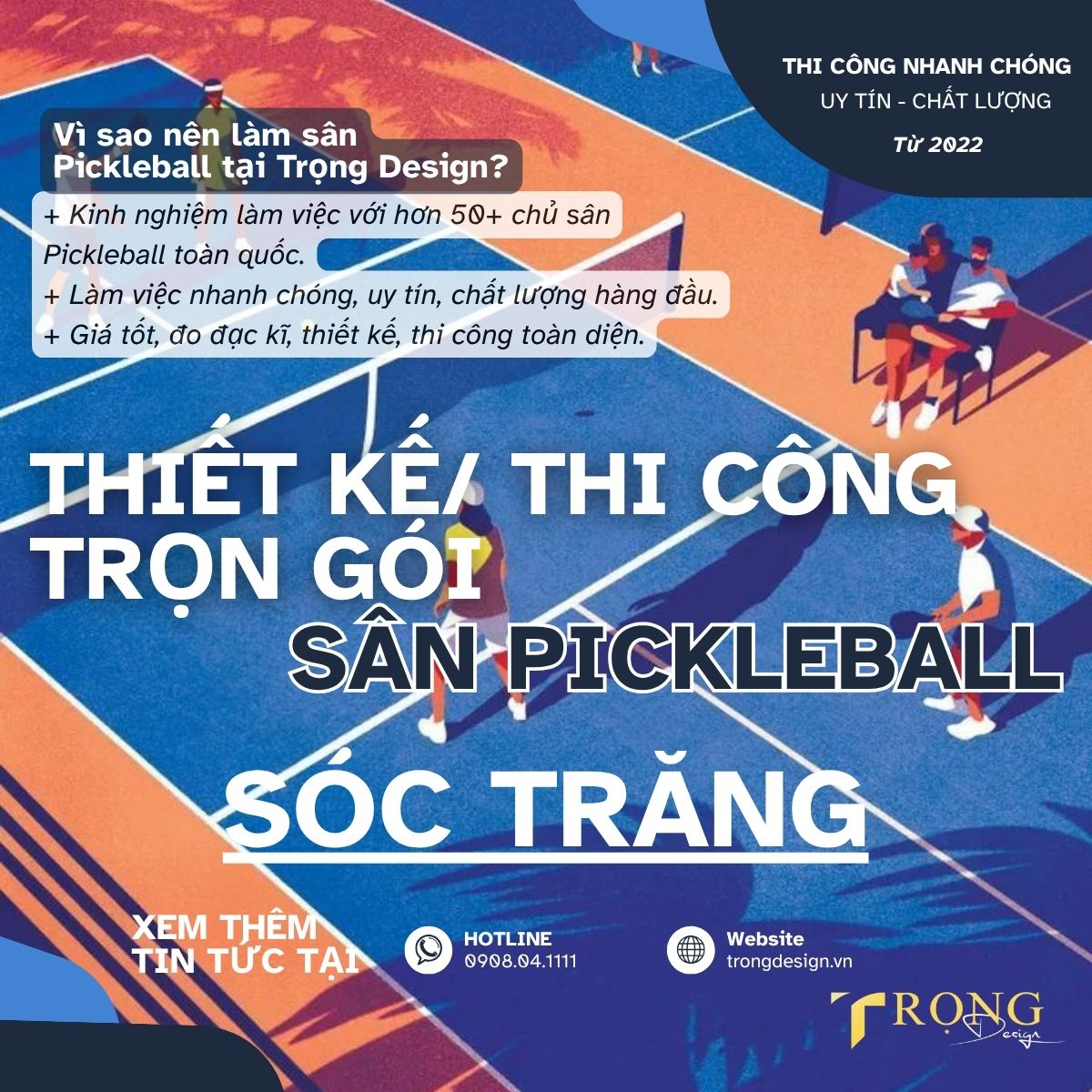 THIẾT KẾ_ THI CÔNG TRỌN GÓI SÂN PICKLEBALL SÓC TRĂNG _ Trọng Design