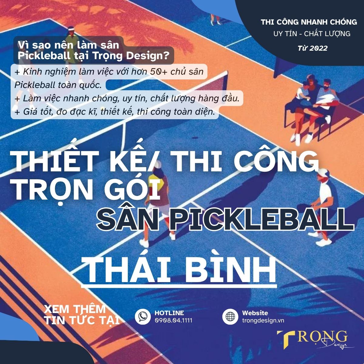 THIẾT KẾ_ THI CÔNG TRỌN GÓI SÂN PICKLEBALL THÁI BÌNH _ Trọng Design