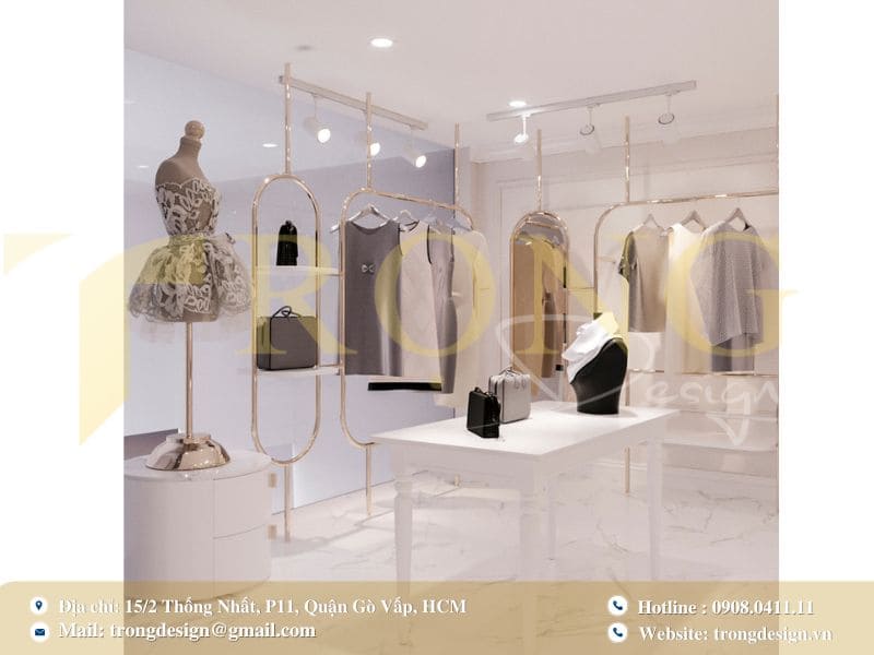 Mẫu thiết kế shop thời trang quận 6 tối giản