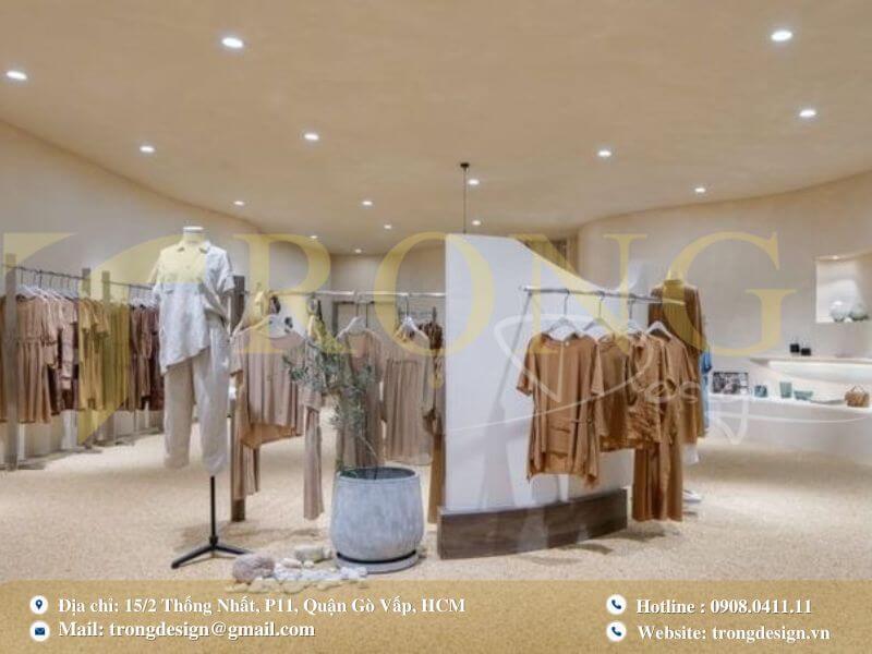Thiết kế cửa hàng gần gũi với thiên nhiên và thư thái với tông màu ấm áp.