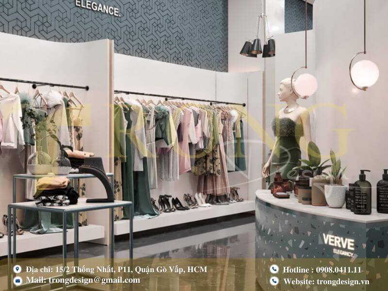 Thiết kế cửa hàng sang trọng và nghệ thuật với tường họa tiết