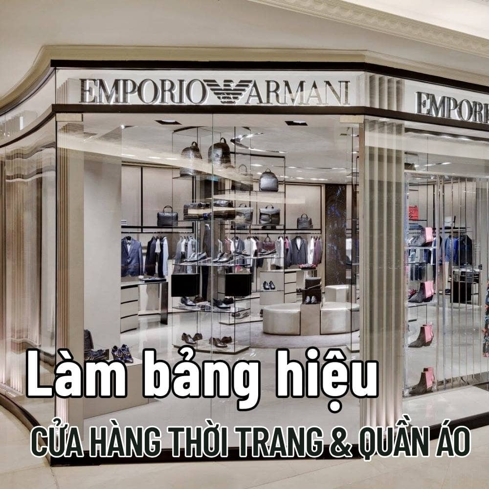 14 Làm bảng hiệu Cửa hàng thời trang, quần áo đẹp, ấn tượng thu hút khách hàng _ Trọng Design