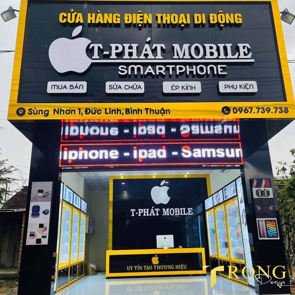 1_ Thiết kế_ thi công bảng hiệu Cửa hàng điện thoại di động_iphone _ Trọng Design