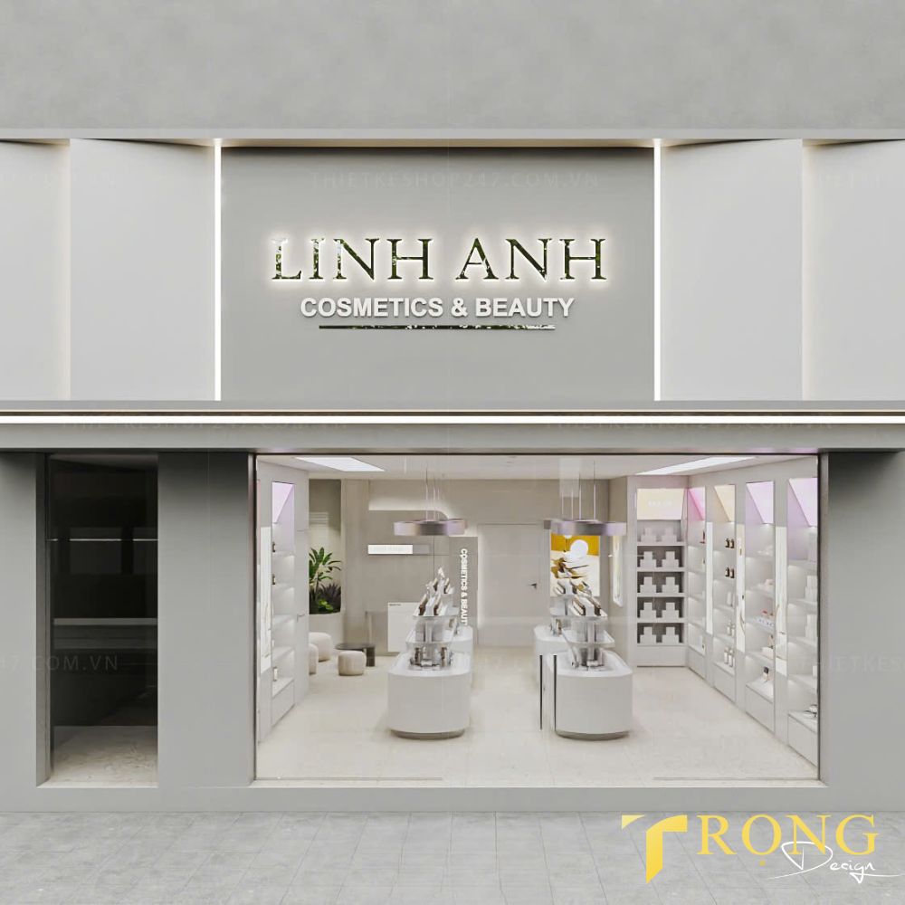 1_ Thiết kế_ thi công bảng hiệu Cửa hàng mỹ phẩm_ Trọng Design