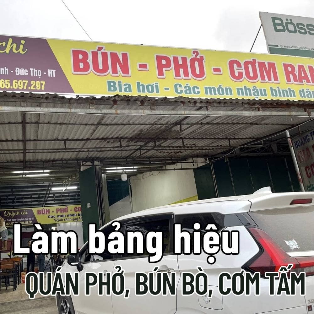 27 Thi công_ Làm bảng hiệu Quán phở, bún bò, cơm tấm đẹp, thu hút giá tốt _ Trọng Design