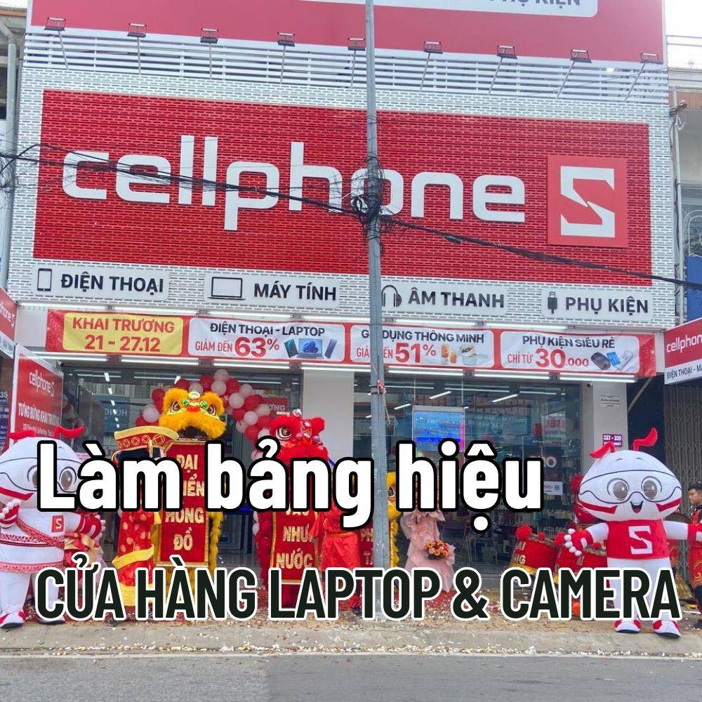 4 Làm bảng hiệu Cửa hàng laptop & camera chuyên nghiệp, nhanh chóng _ Trọng Design