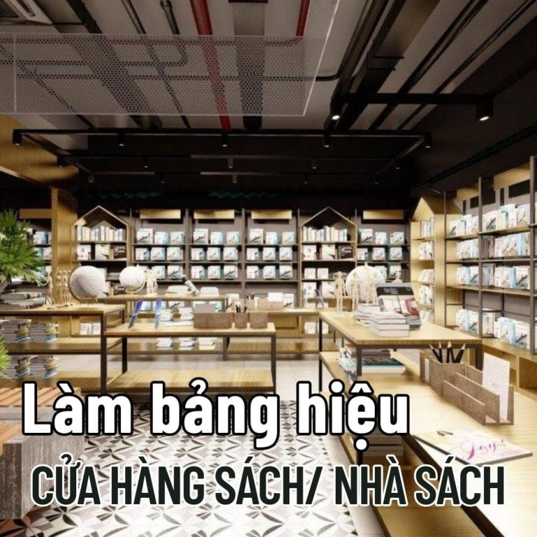 Làm bảng hiệu Cửa hàng sách/ nhà sách đẹp, hiện đại, chuyên nghiệp giá ...