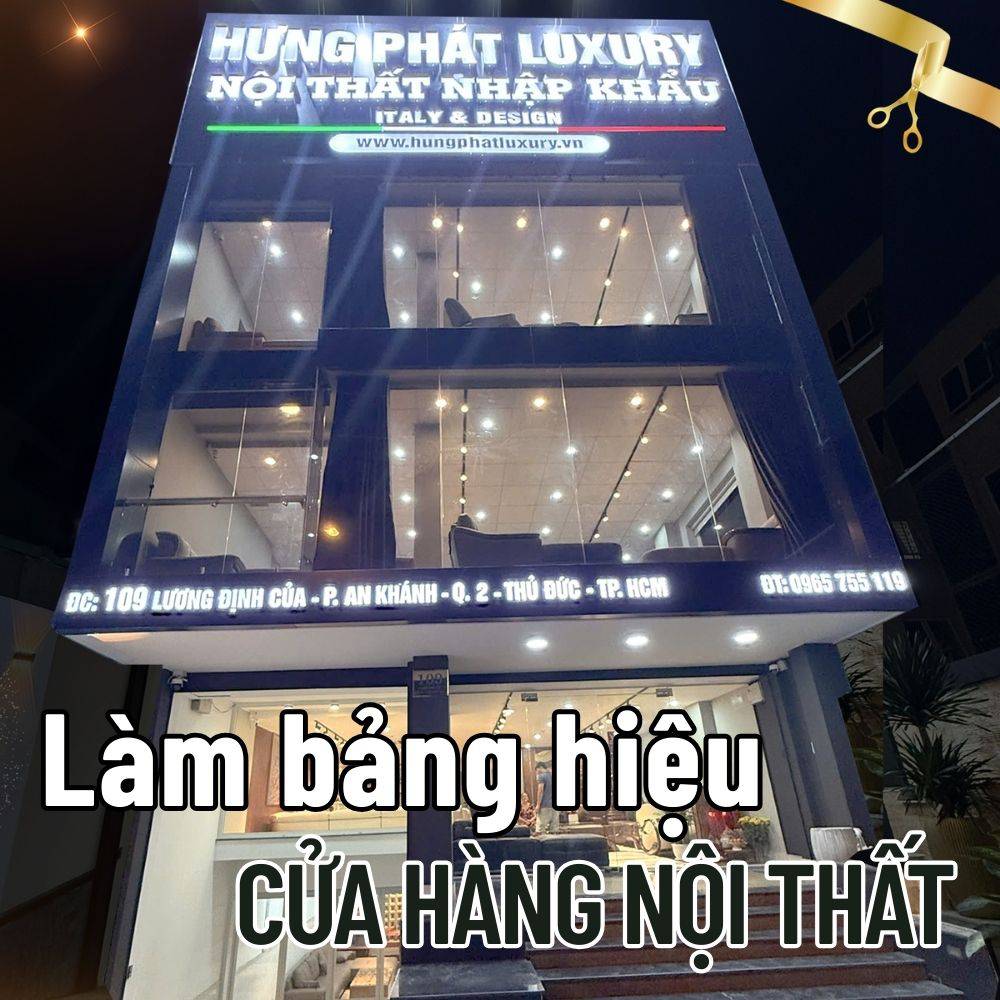 45 Thi công_ Làm bảng hiệu Cửa hàng nội thất đẹp, sang trọng thu hút giá tốt _ Trọng Design