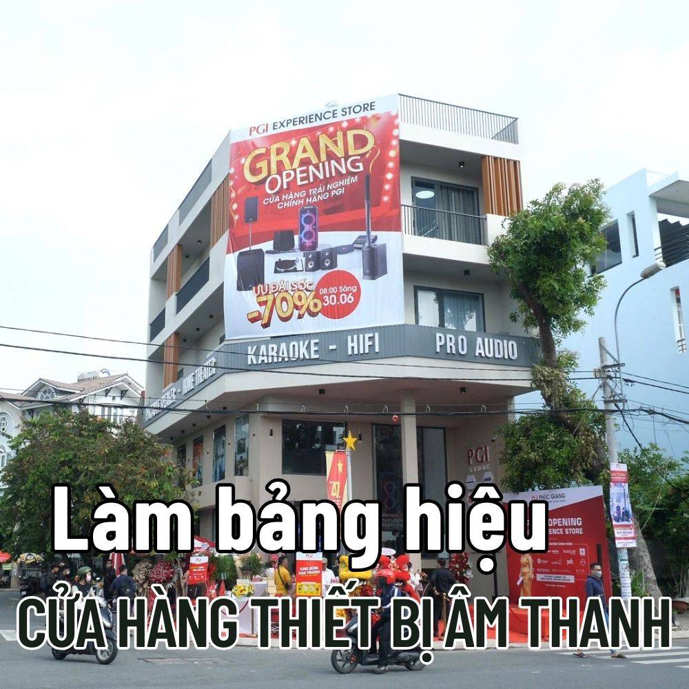 54 Thi công_ Làm bảng hiệu Cửa hàng thiết bị âm thanh đẹp, sang trọng giá tốt _ Trọng Design
