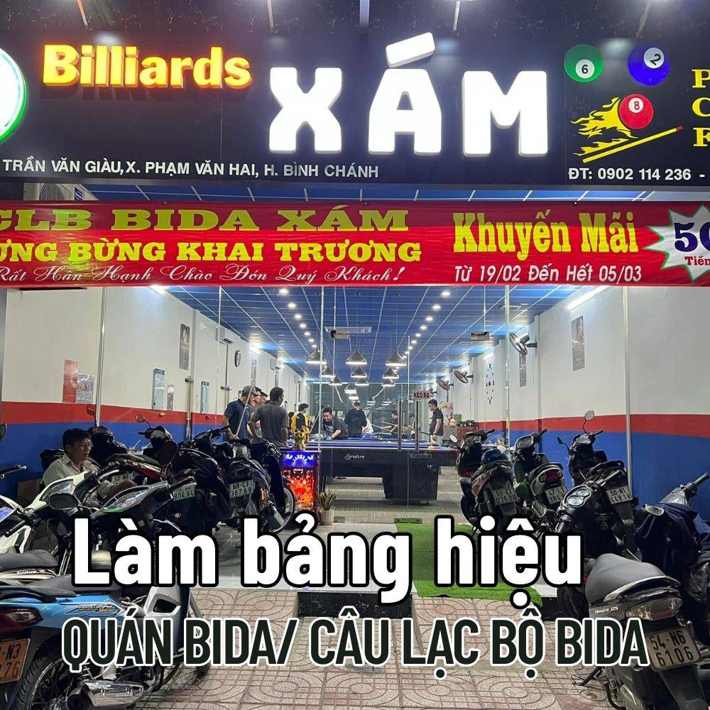 56 Thi công_ Làm bảng hiệu Quán bida_ câu lạc bộ bida đẹp,hiện đại thu hút giá tốt _ Trọng Design