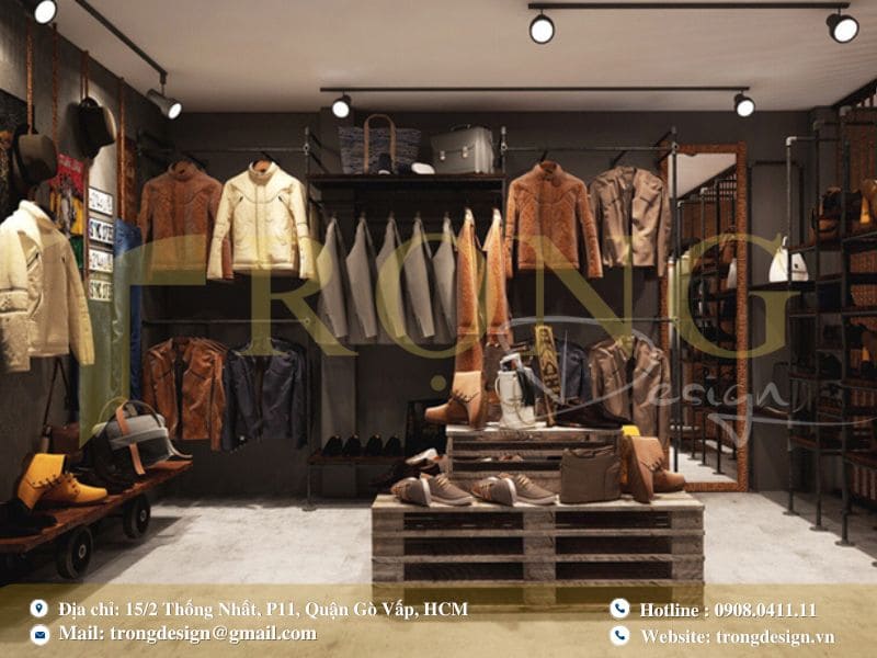 Cửa hàng thời trang nam mạnh mẽ và lịch lãm