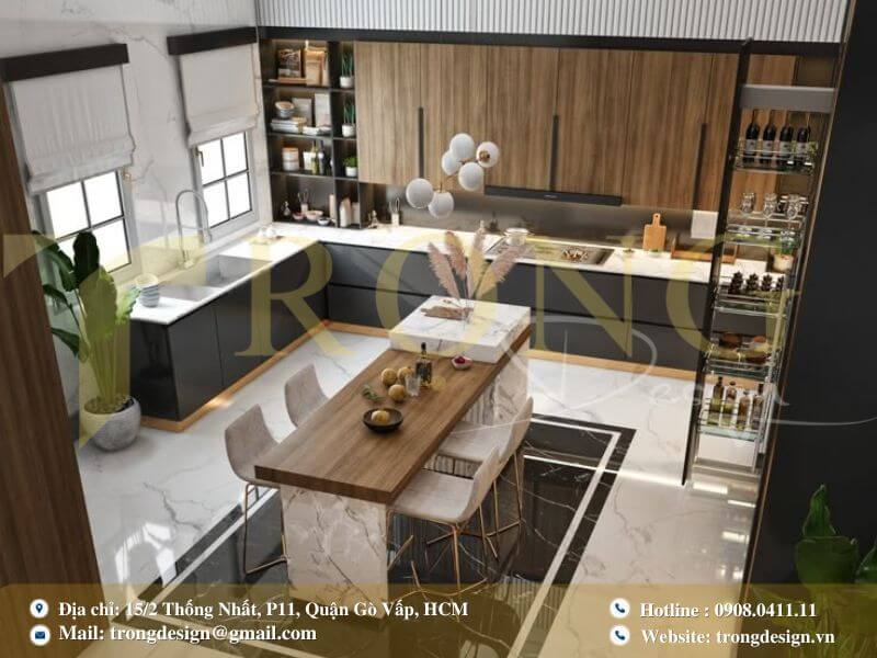 Trọng Design - đơn vị chuyên thiết kế thi công phòng bếp quận 1 uy tín