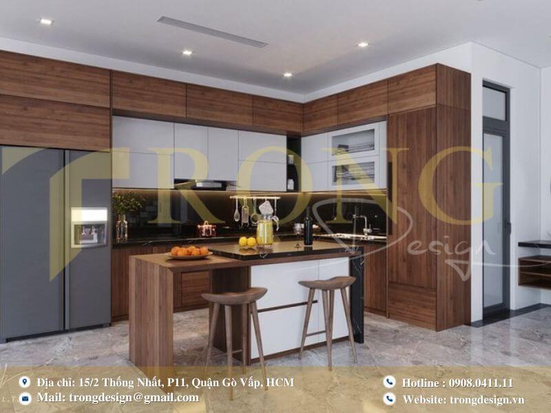 Quy mô thiết kế thi công phòng bếp Quận 2 tại Trọng Design