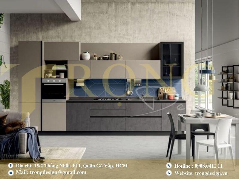 Bếp hiện đại, tối giản với tông màu trắng chủ đạo và sự tiện nghi.