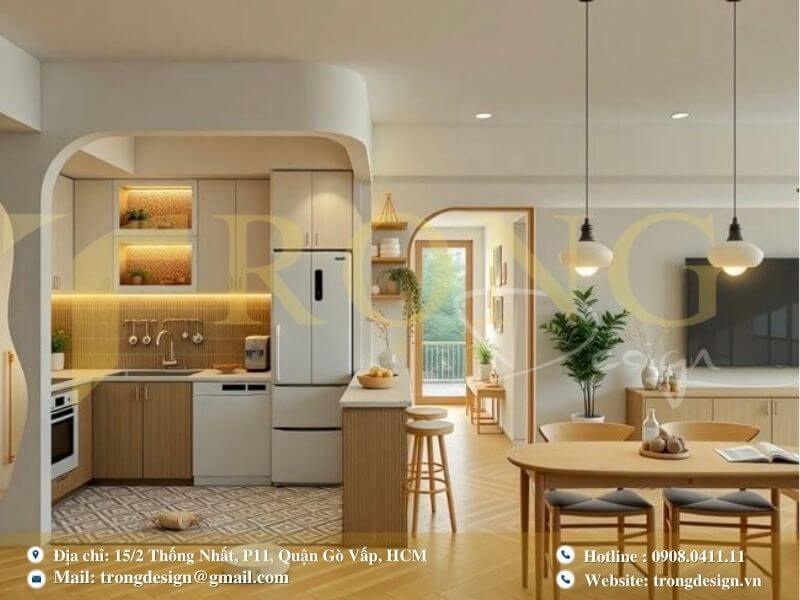 Các yếu tố ảnh hưởng đến chi phí thiết kế thi công phòng bếp Gò Vấp