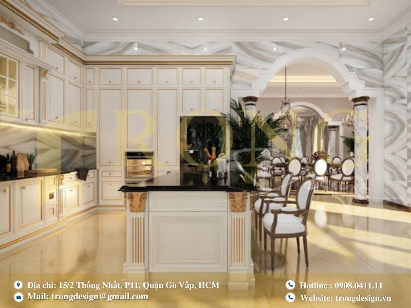Mẫu bếp tân cổ điển – quý phái và thanh lịch